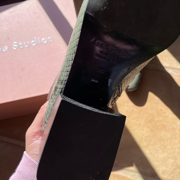 Acne Snake Print Boot in Dusty Green - Picture 10 of 10